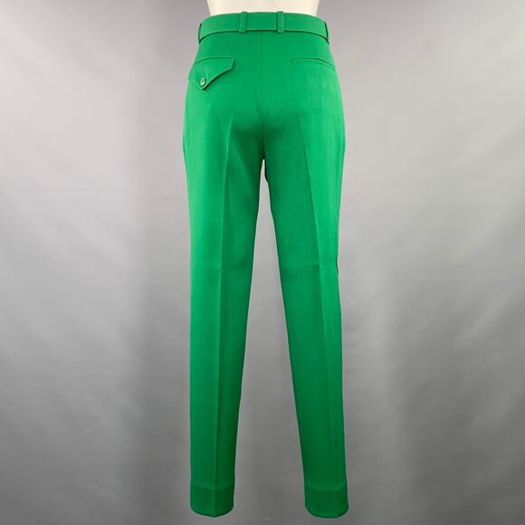 GIVENCHY Size 2 Green Polyester Wool Narrow Leg Dress Pants - Picture 2 of 5
